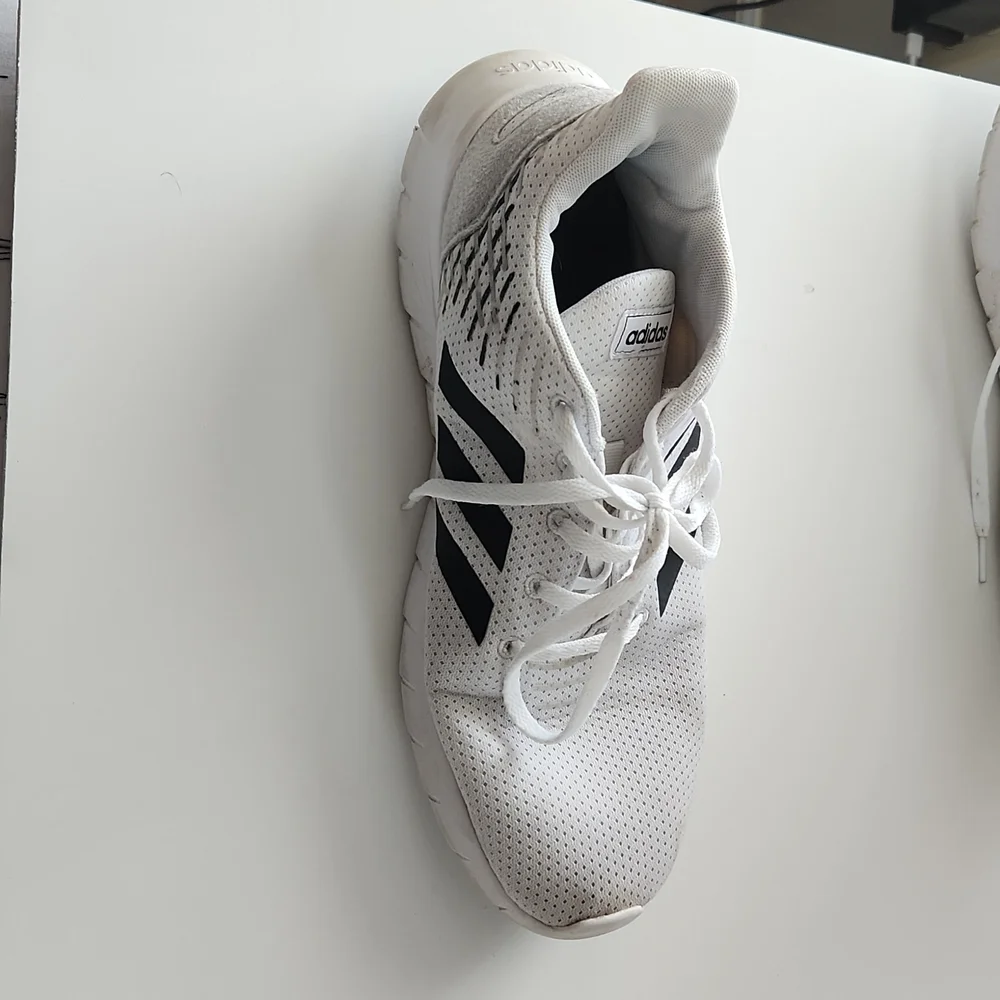Size 10 Adidas black and white Running Casual Athleisure shoes